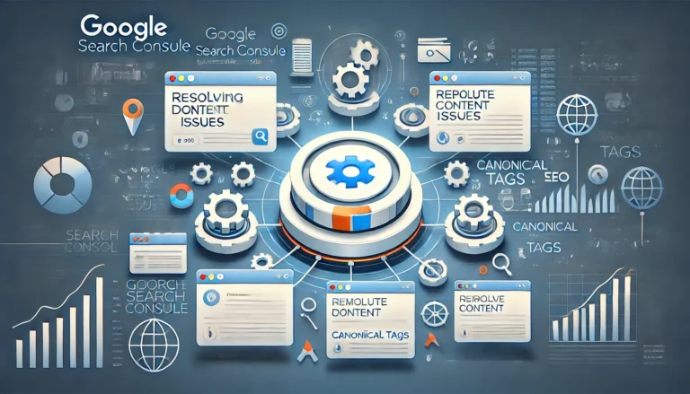 How to Resolving Duplicate without User-Selected Canonical in Google Search Console." It captures the essence of troubleshooting and SEO optimization within a Google Search Console setting